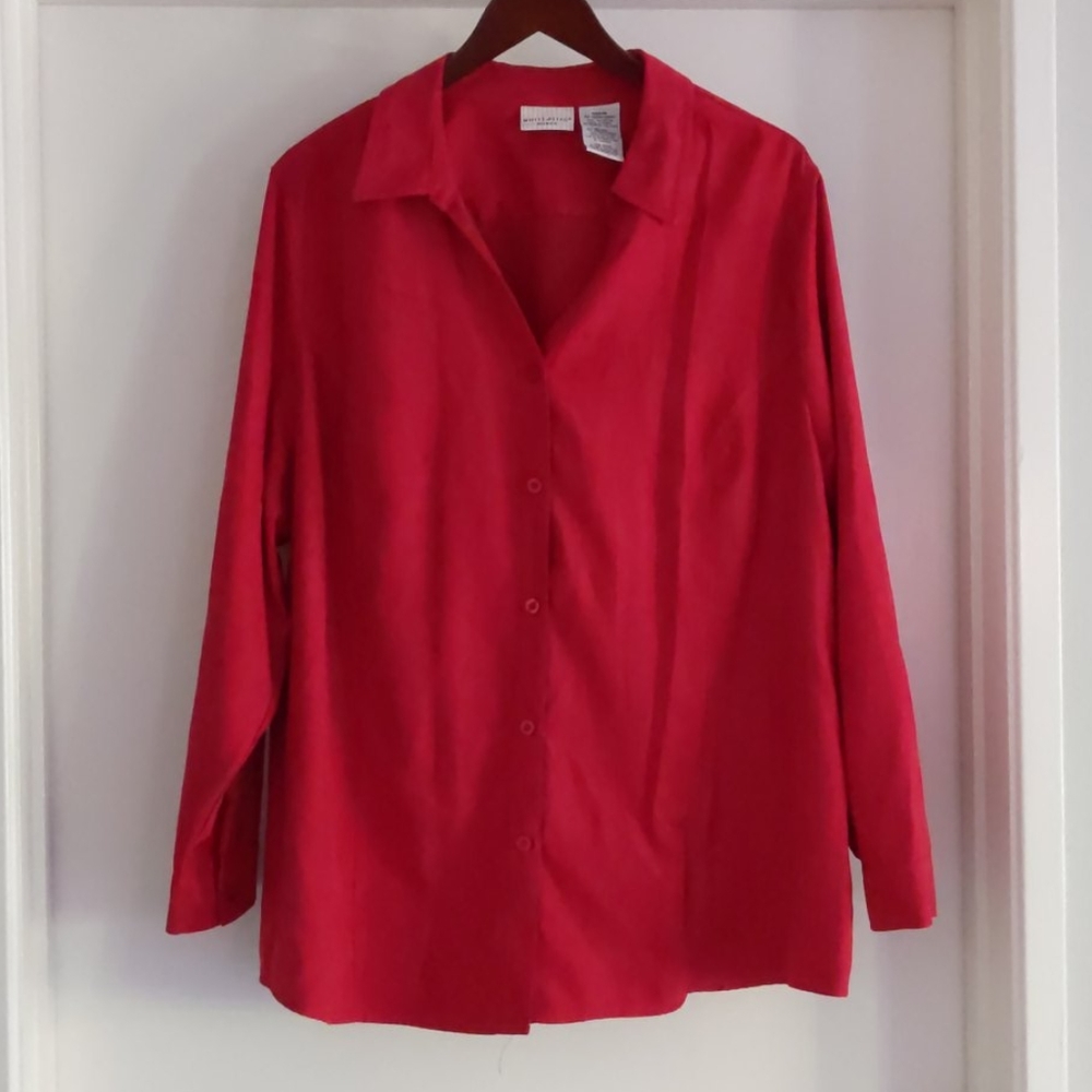 ♻️DONATED♻️ Red 22/24 Tunic/Blouse/Button Down